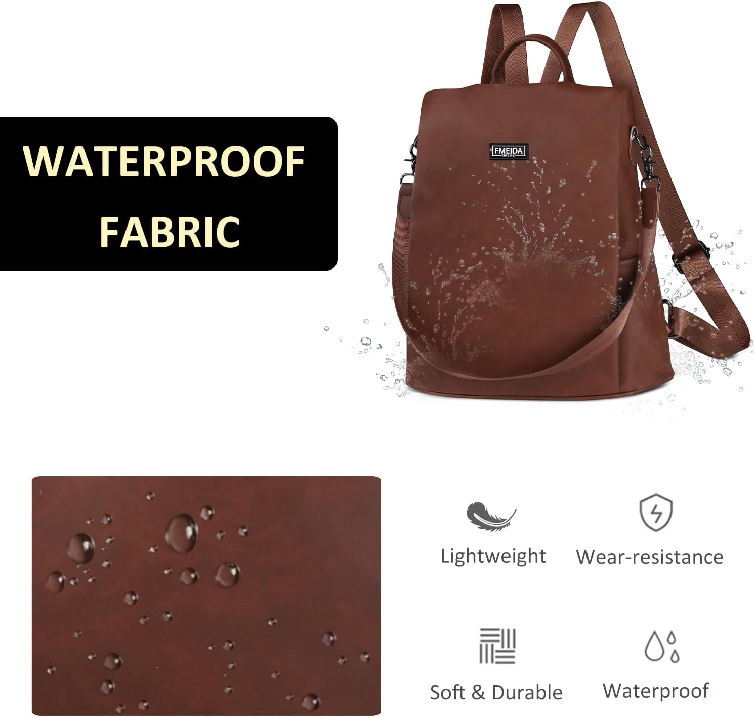 Thumbnail 5 de Fmeida Backpack Womens Anti Theft Rucksack 32cm
