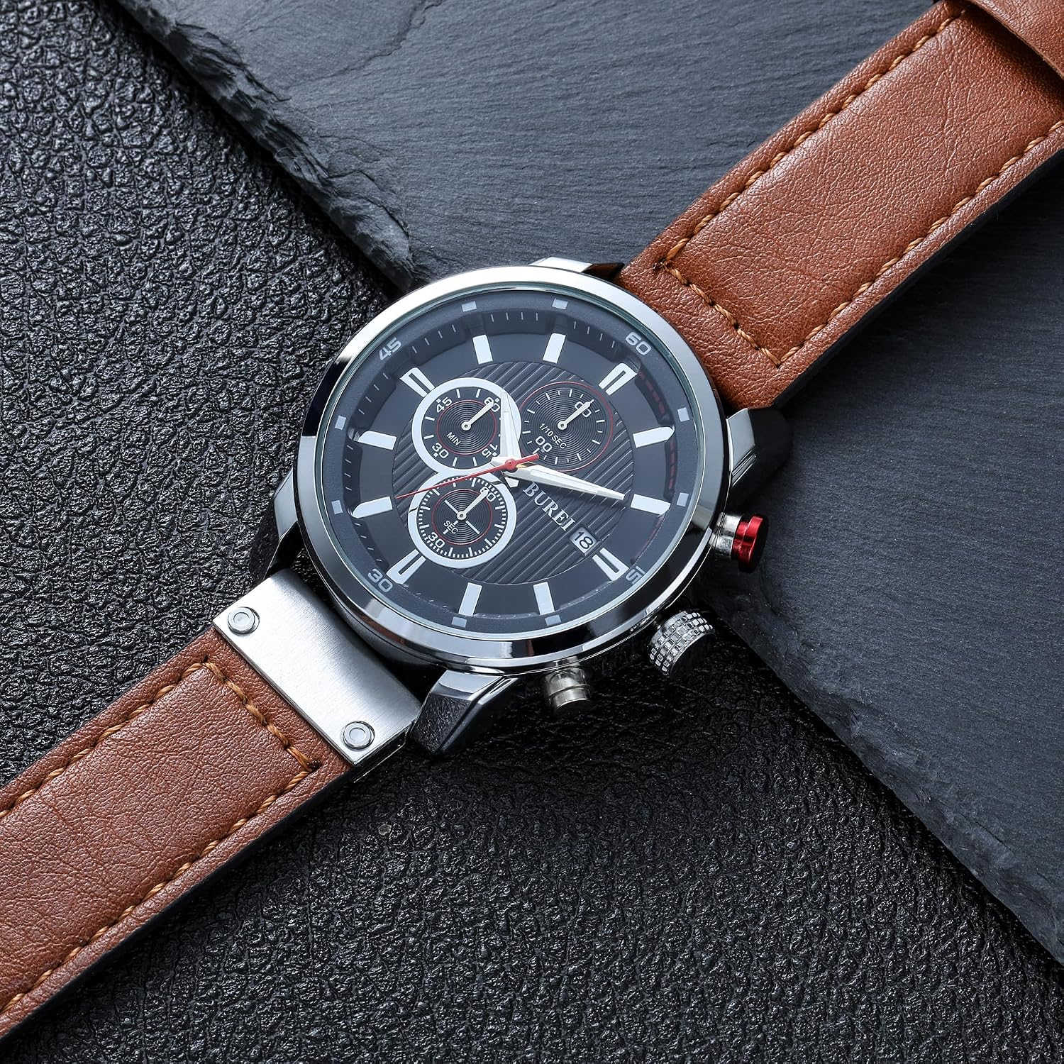 Detalle 2 de BUREI Chronographe vintage pour homme