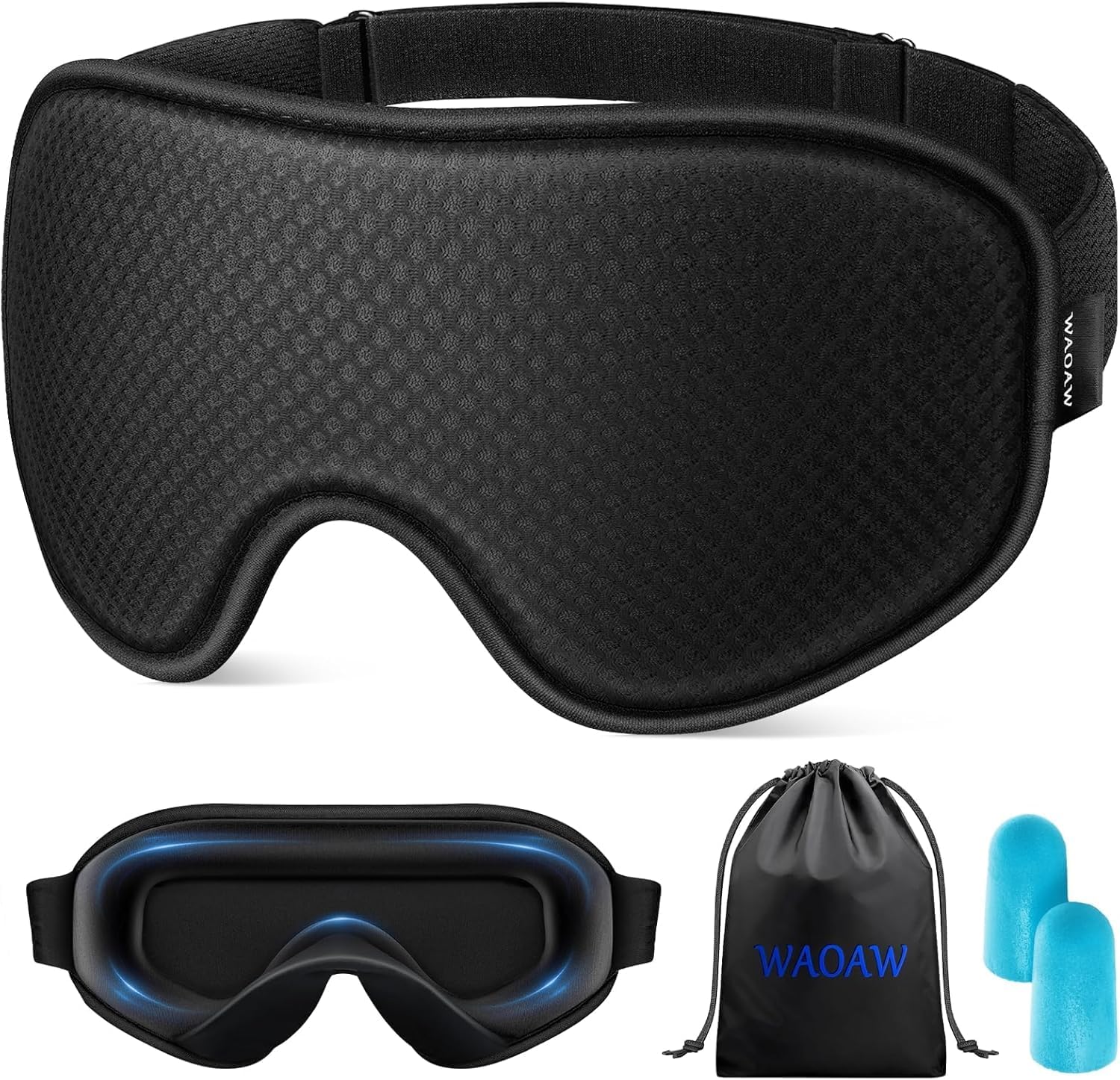 Detalle de WAOAW Sleep Mask Blackout 3D Adjustable for Travel 😴