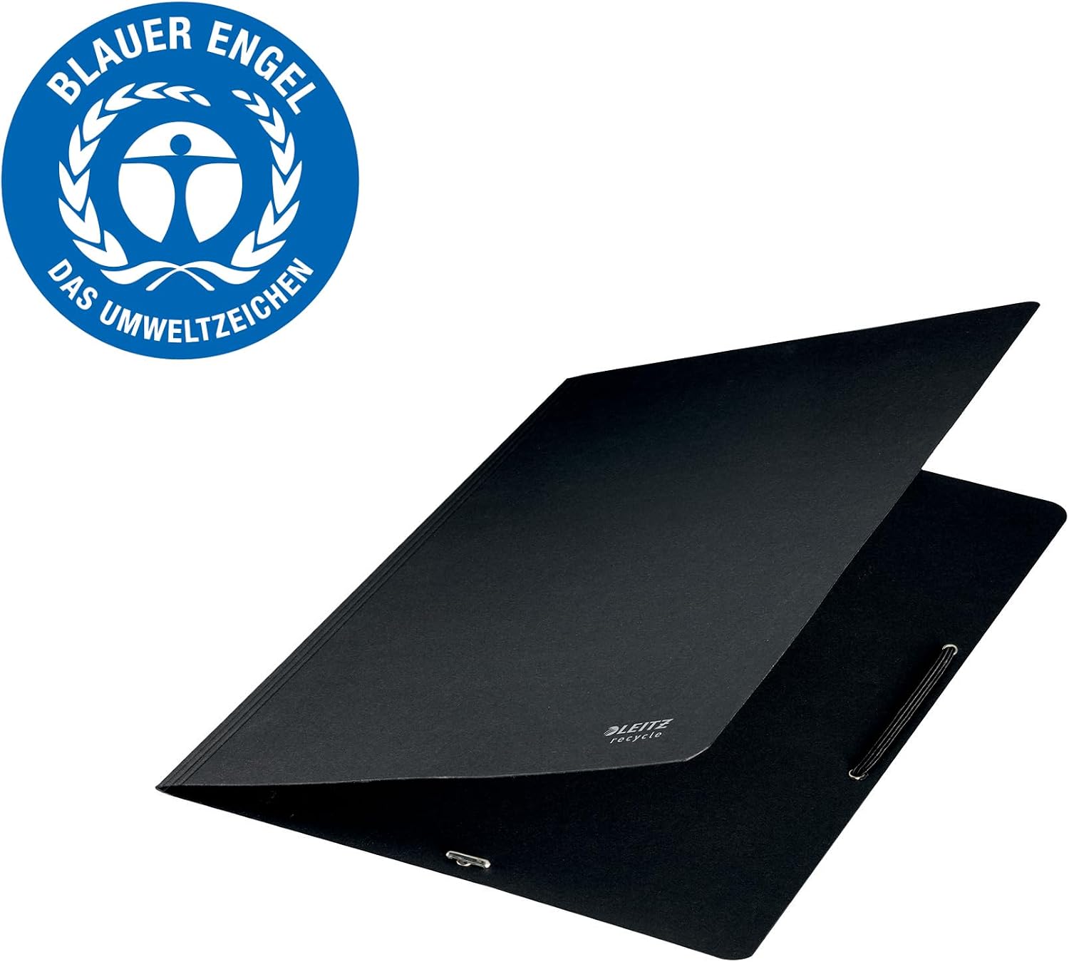 Detalle de Leitz 39080095-10 gerecyclede A4-kaartmap met elastische banden, zwart, 10 stuks