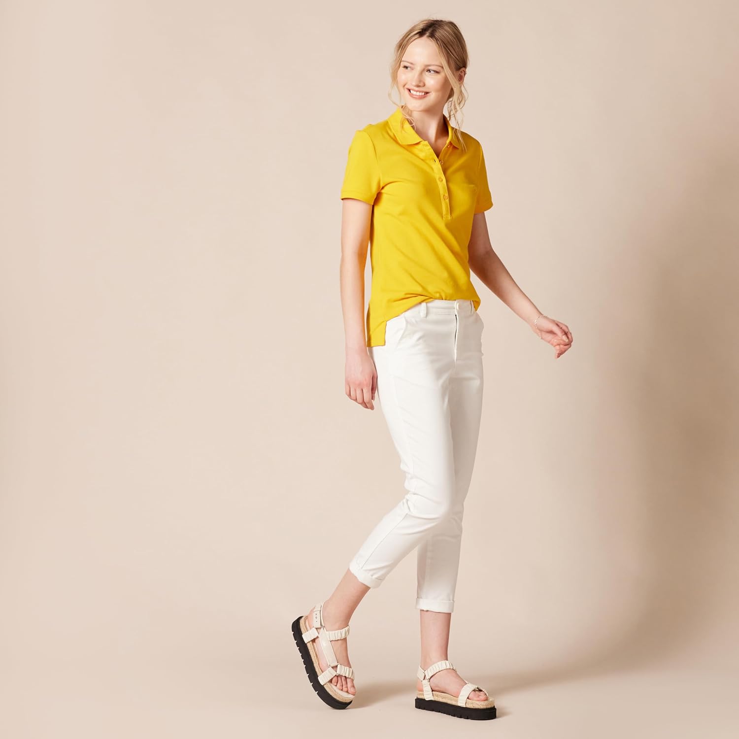 Thumbnail 4 de Amazon Essentials Damen Poloshirt mit kurzen Ärmeln – normale Passform, Stretch-Baumwolljersey (auch in Übergröße)