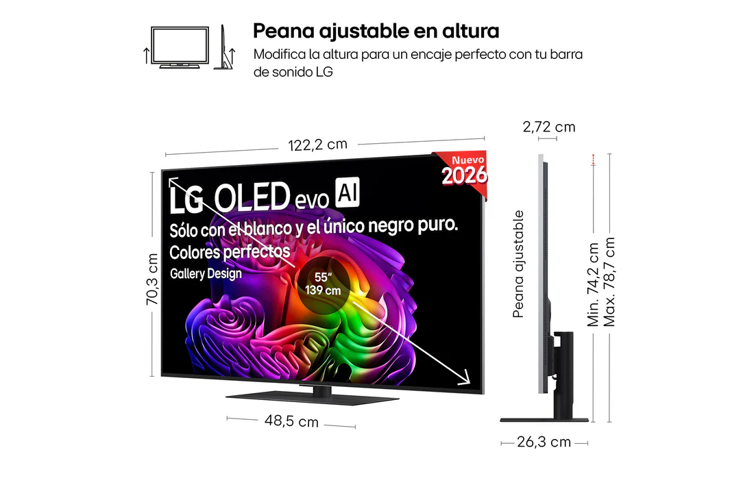 Detalle 2 de LG OLED evo G6 55" (OLED55G66LS) 2026: ver la imagen y oírla de otra forma