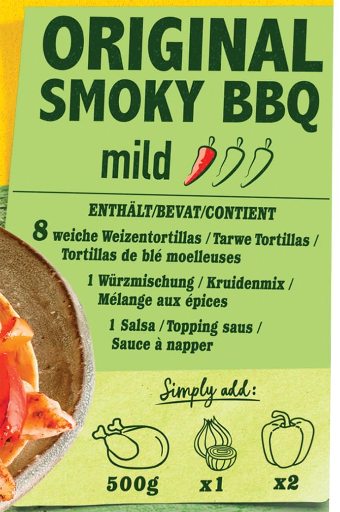 Thumbnail 1 de Old El Paso Fajita Kit – Original Smoky BBQ (Set für mexikanische Fajitas), 4er Pack