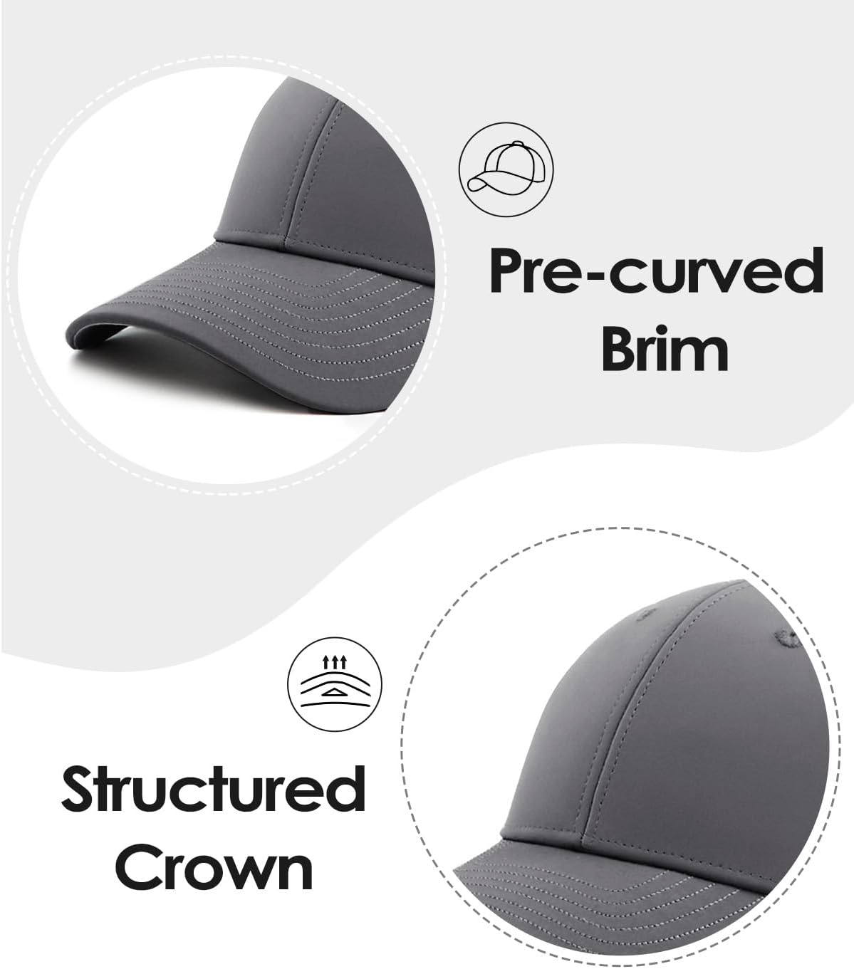 Thumbnail 3 de Zylioo Mesh-Basecap für Herren mit Schnelltrocknung und Sonnenschutz, Größen XS–3XL