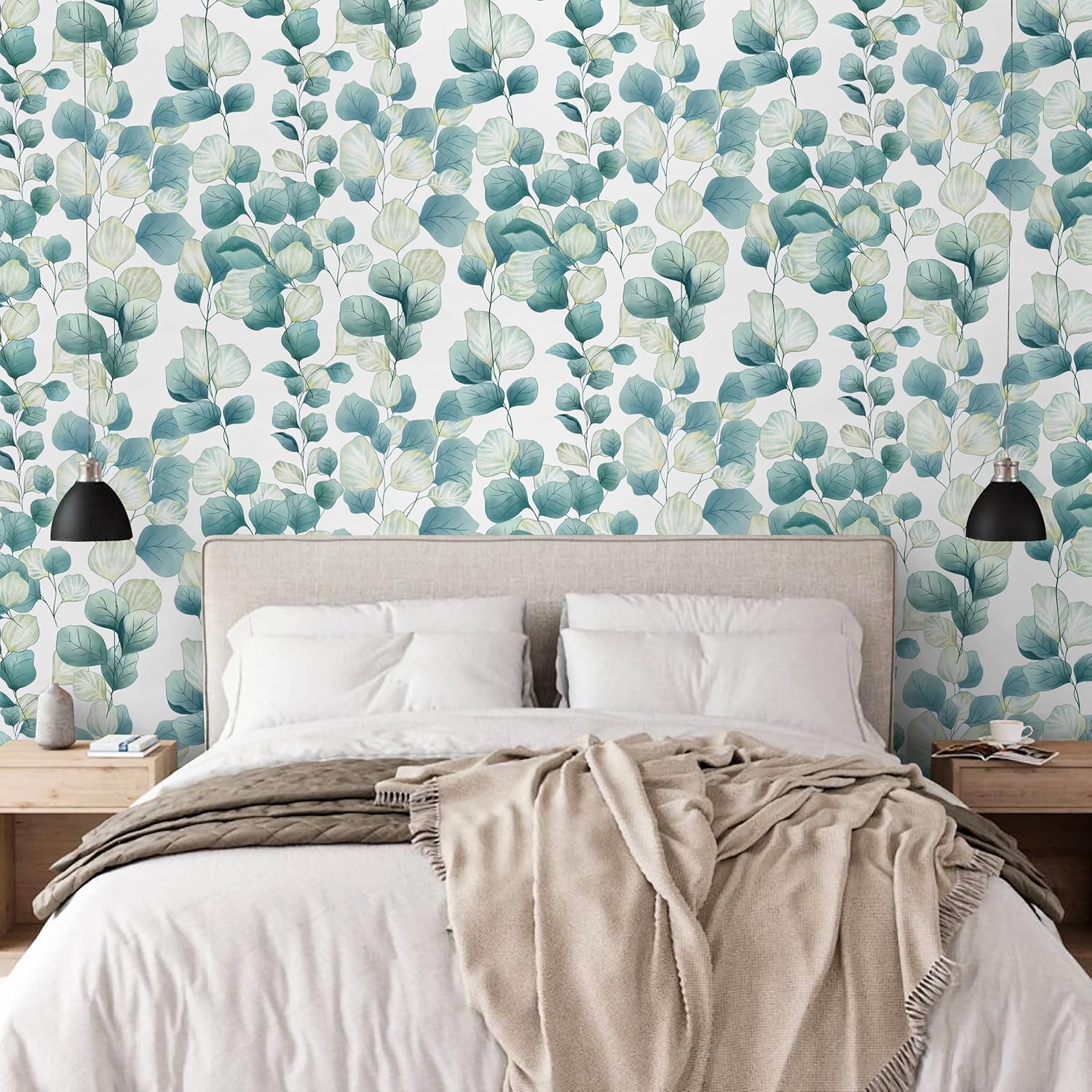 Thumbnail 6 de Timeet Peel and Stick Boho Leaf Wallpaper