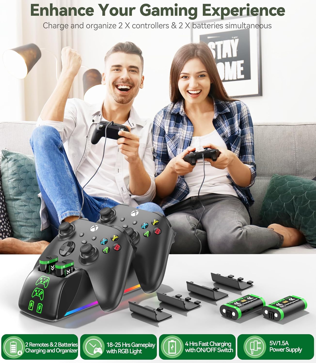 Thumbnail 6 de Xbox Controller Charger Station with 4 x 5520mWh Rechargeable Battery Packs