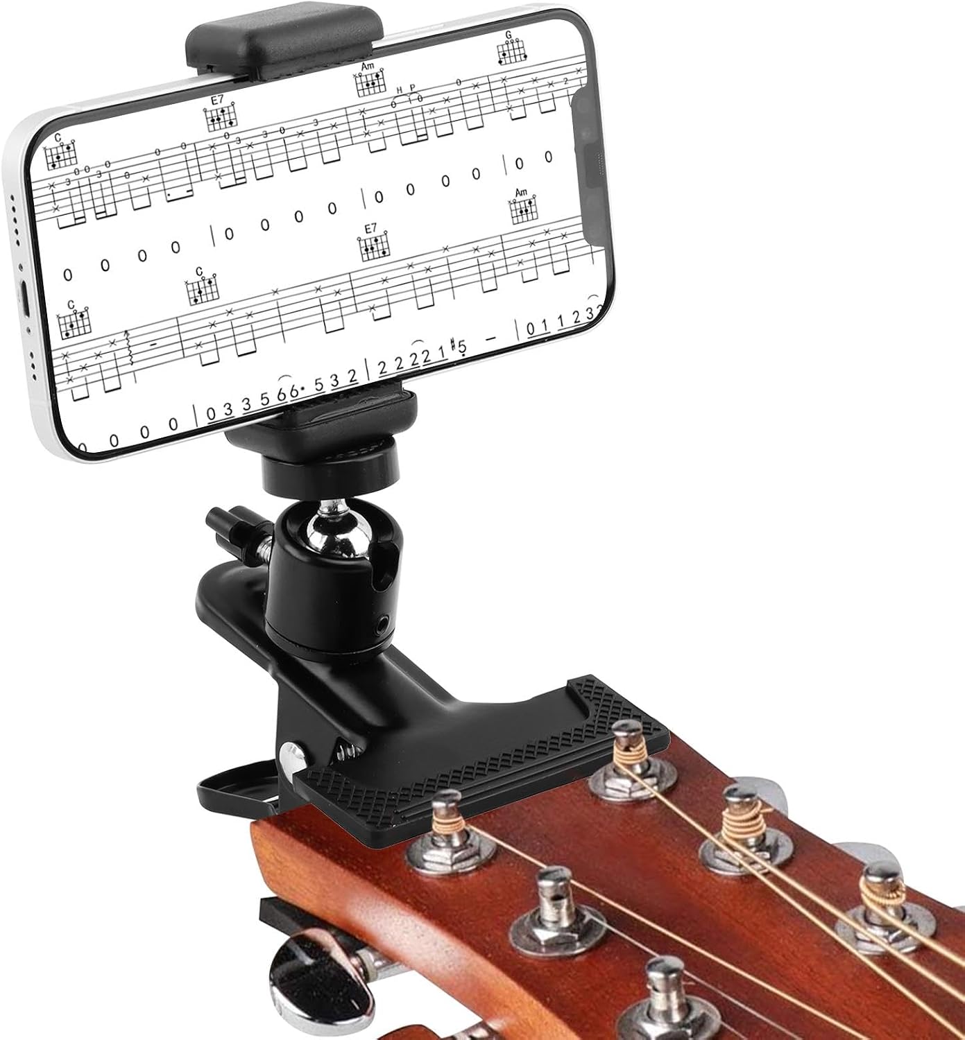 Detalle de YOSINXU 22432609 Guitar Phone Holder, 360° Ball Head, 1/4-Inch Adapter