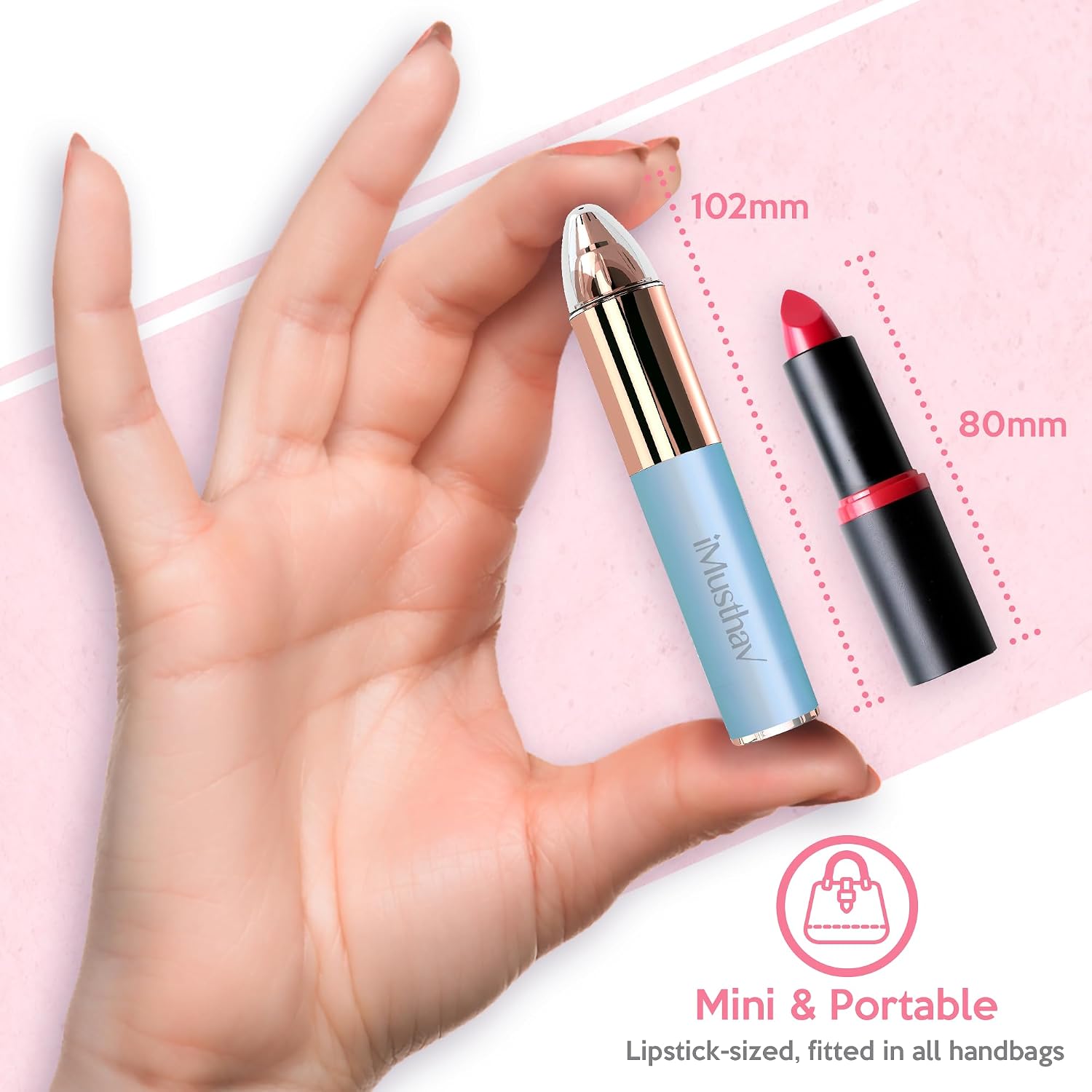 Thumbnail 2 de iMusthav Mini Portable Eyebrow Removal Trimmer for Women with 18K Gold-Plated Tip