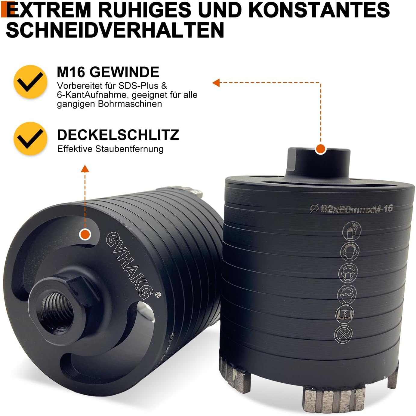 Detalle 2 de GVHAKG Diamantbohrkrone 82 mm für Beton