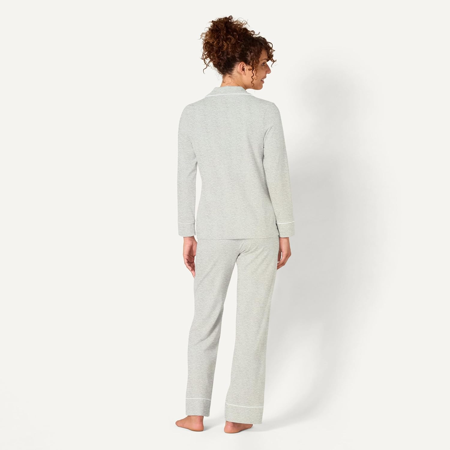 Thumbnail 3 de Damen Schlafanzug-Set aus Baumwollmodal von Amazon Essentials: langärmeliges Hemd & lange Hose