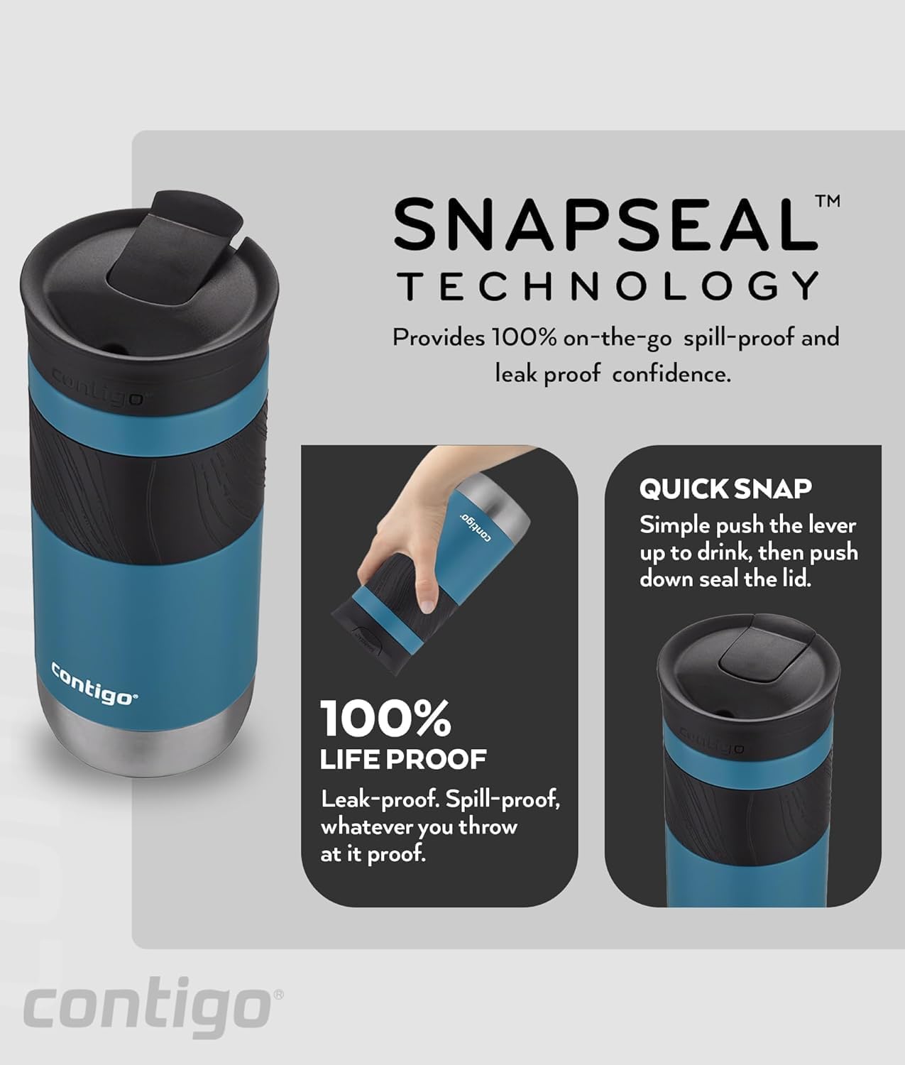 Thumbnail 4 de Byron 2.0 SNAPSEAL Travel Mug, 470 ml