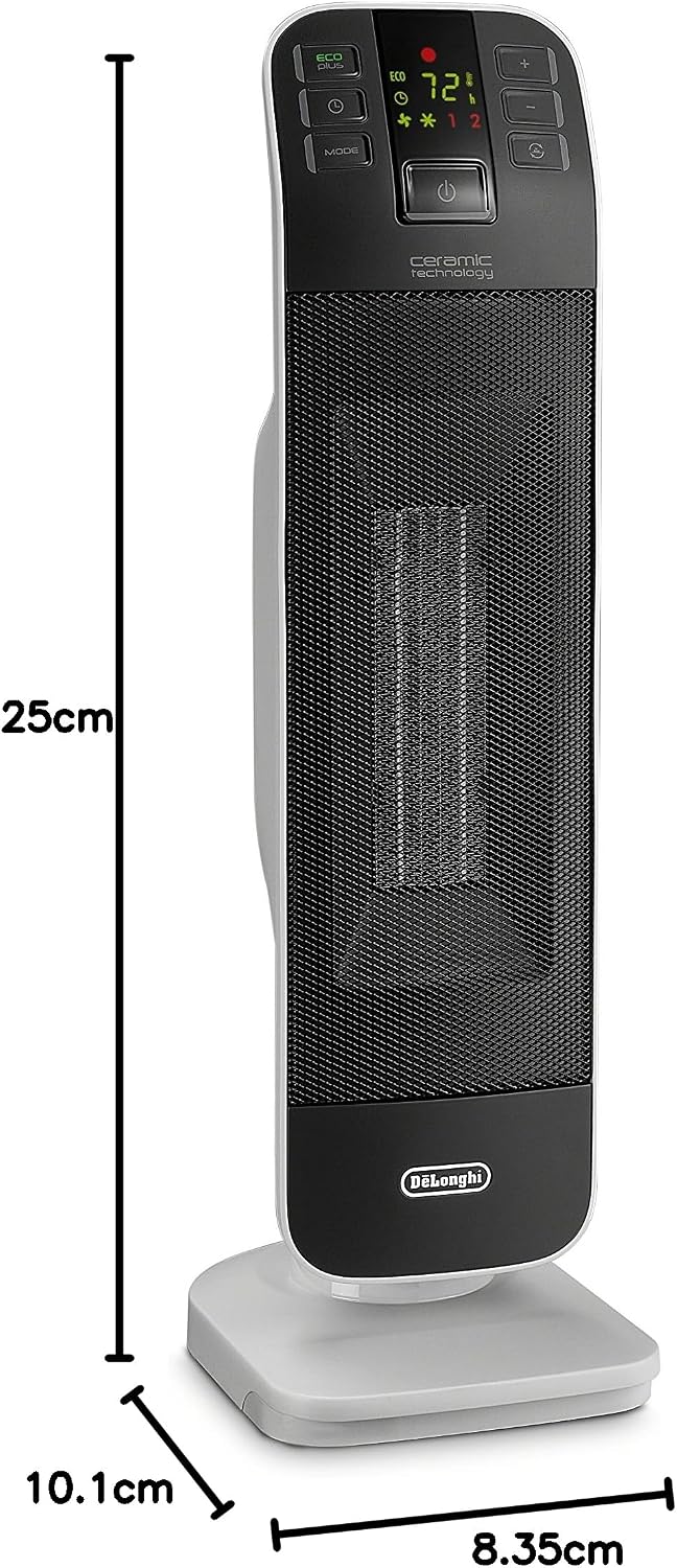 Detalle 2 de De'Longhi HFX65V15CA Tower Ceramic Fan Heater, 1500 W, Oscillation and Remote