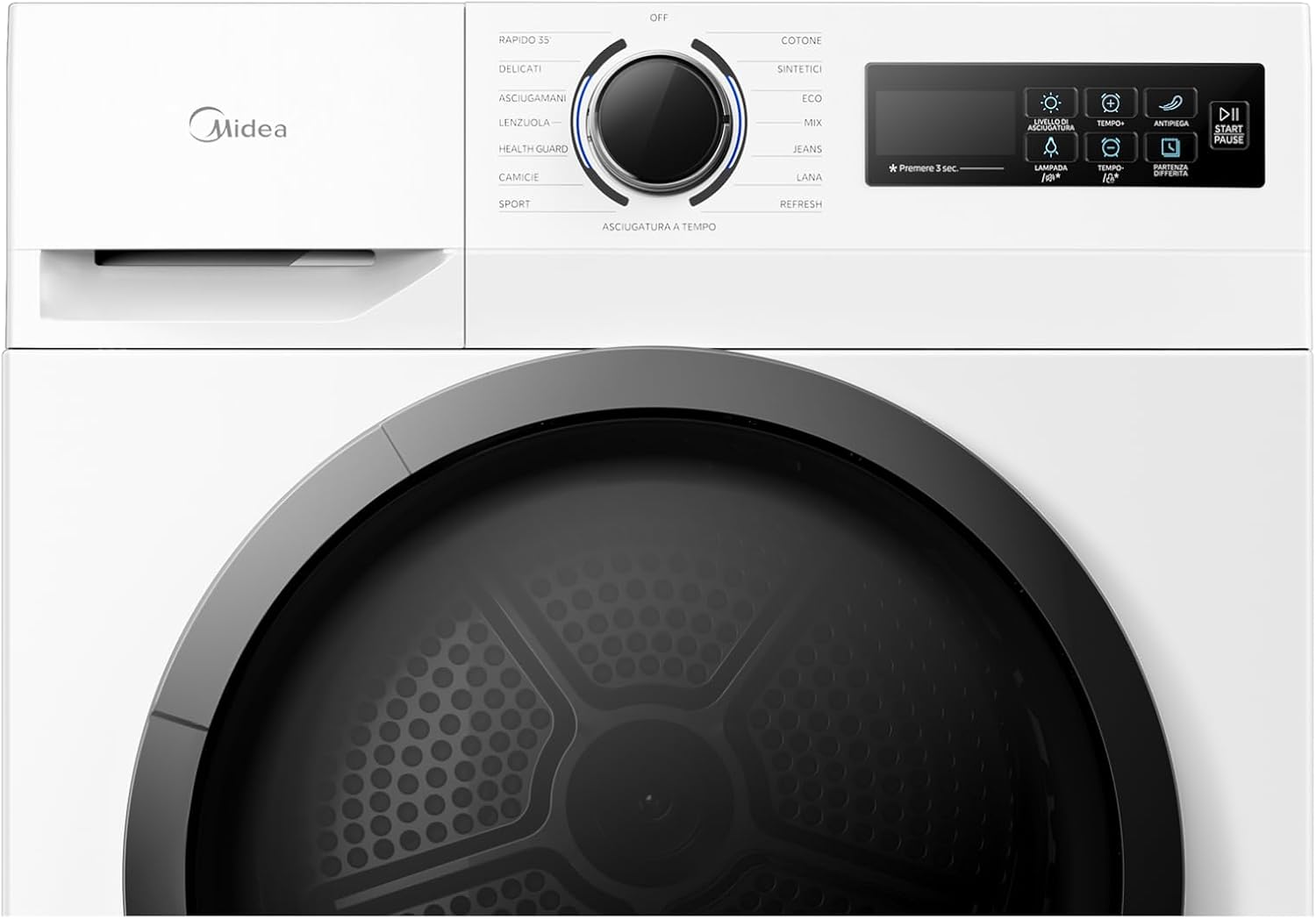 Detalle de Midea Asciugatrice a Pompa di Calore 8 kg Classe A++ – asciugatura rapida e cura delicate