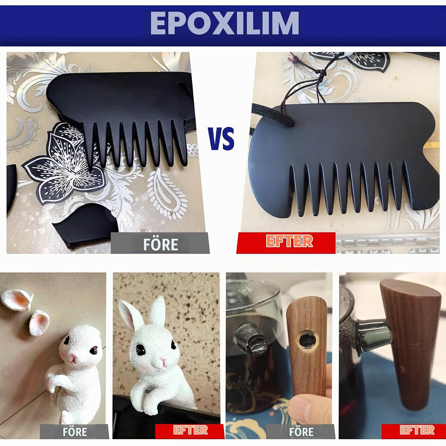 Thumbnail 5 de Fuchoi tvåkomponents epoxilim, transparent 100 ml med härdning på 5 minuter
