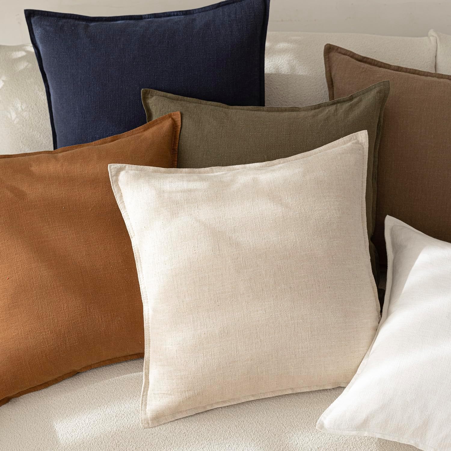 Thumbnail 4 de Foindtower 20x20 Linen Throw Pillow Covers beige ๐