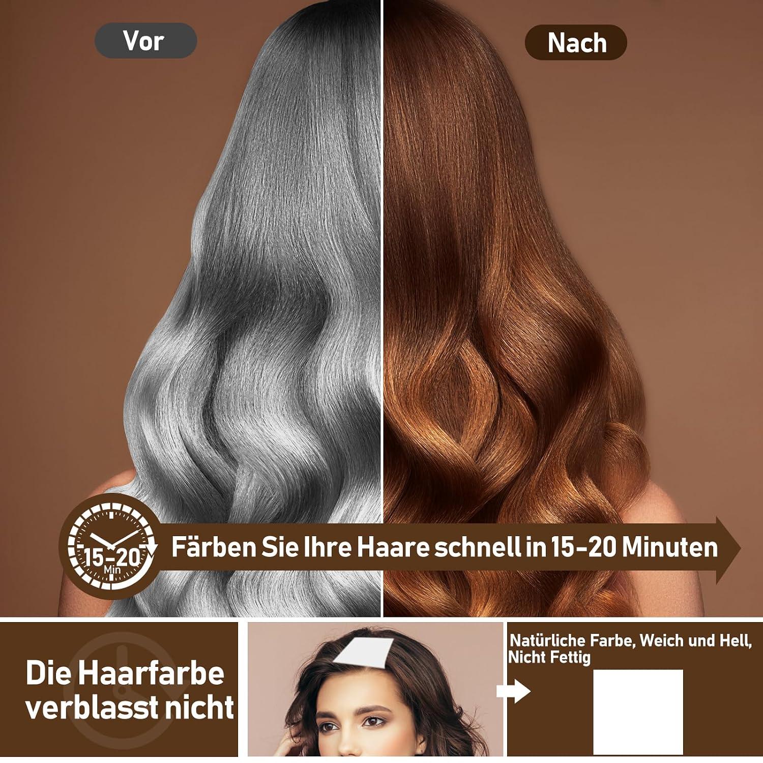 Thumbnail 4 de 500ML Haarfarbe Dunkelbraun 3 in 1