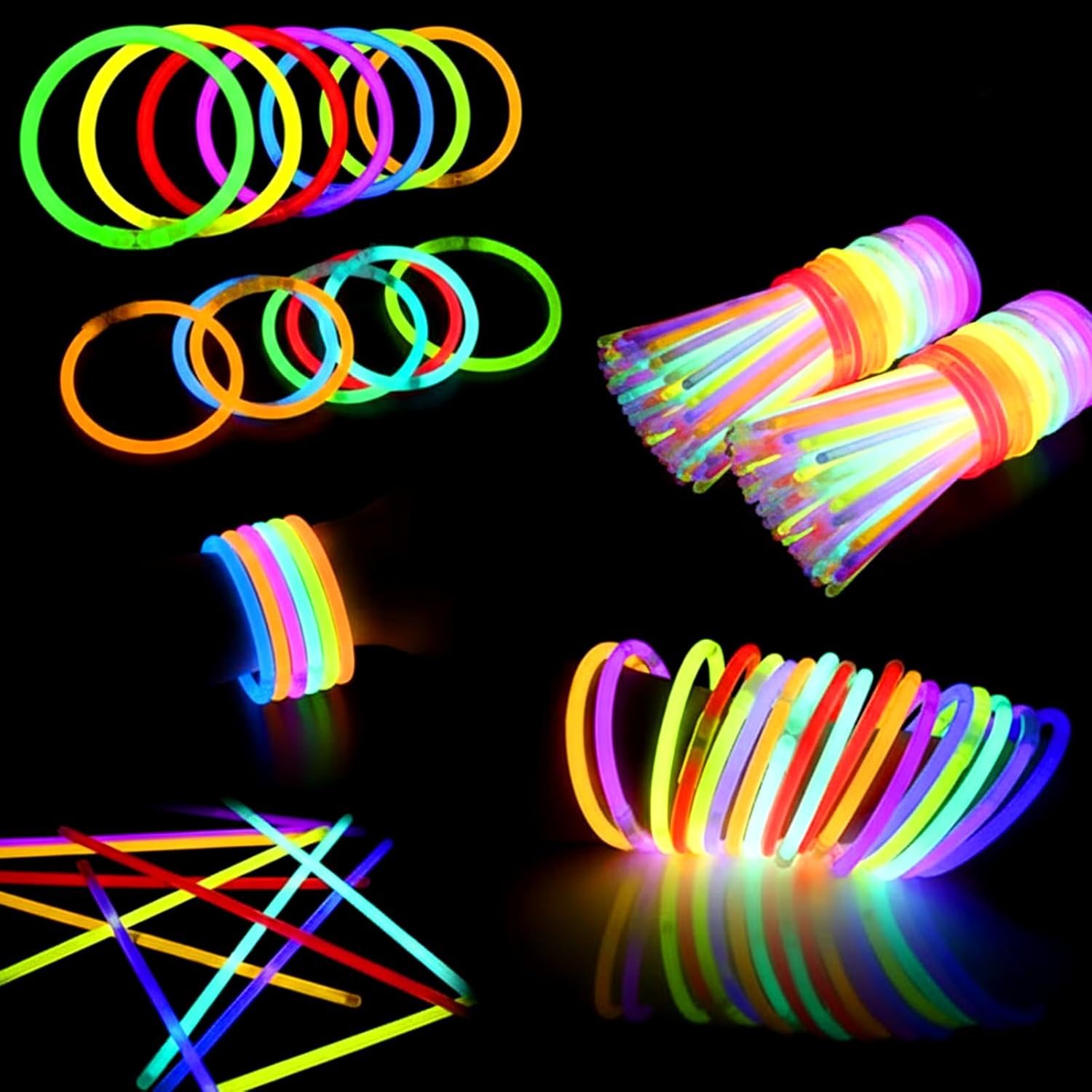 Thumbnail 2 de Knicklichter Party-Set für Kinder: 100 Leuchtstäbe mit 100 Verbindern in 7 Farben