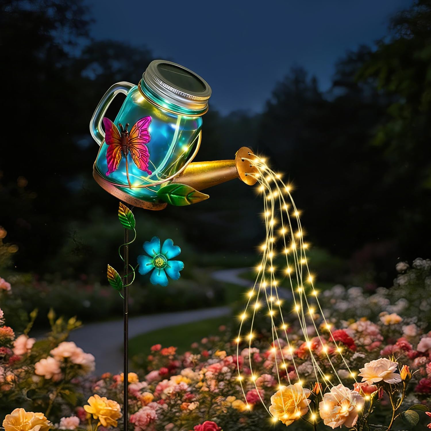 Thumbnail 6 de Solar Lights Outdoor Garden Watering Can – Premium Glass & Metal, IP65, Warm LED Glow