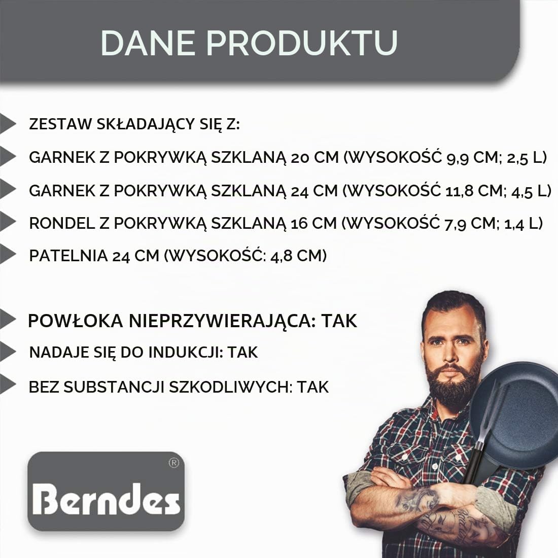 Detalle 2 de Berndes 21209 Balance Induction Enduro – aluminiowy zestaw garnków i patelni