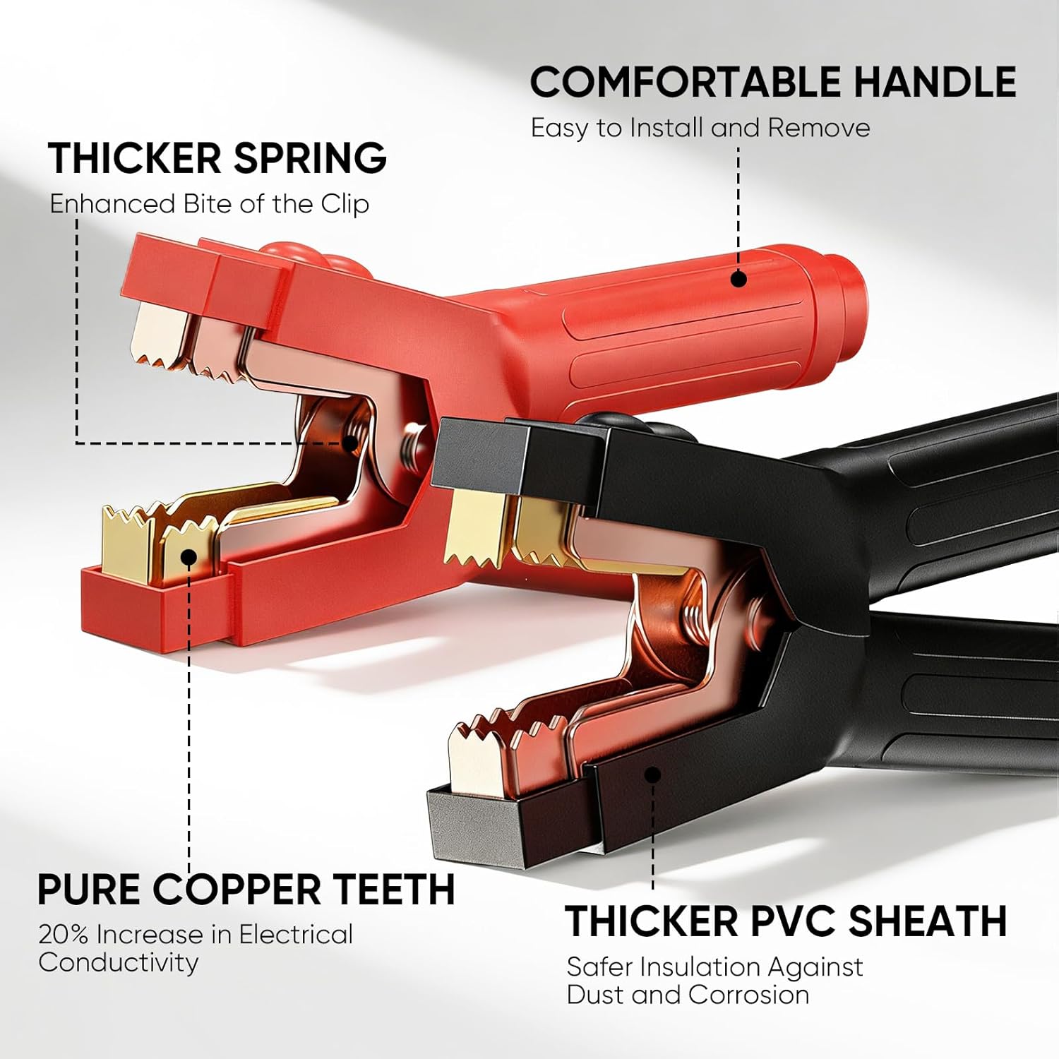 Thumbnail 3 de NOONE 0 Gauge 25FT Heavy Duty Jumper Cables (1000A) with Reverse Polarity Protection for SUVs & Trucks