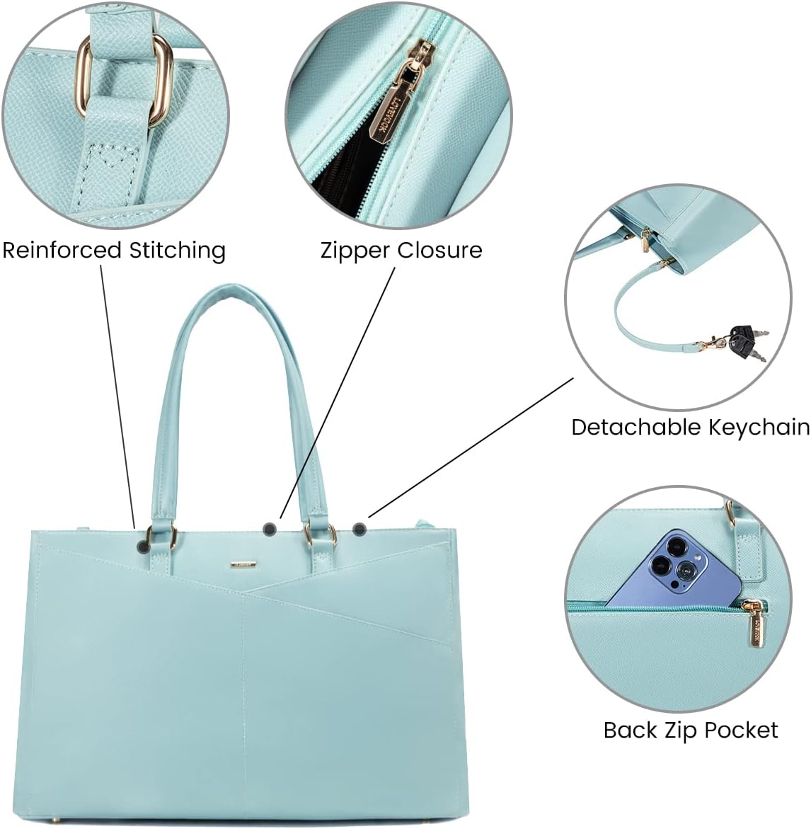 Detalle 1 de LOVEVOOK Laptop Tote Bag, 15.6-Inch Fit