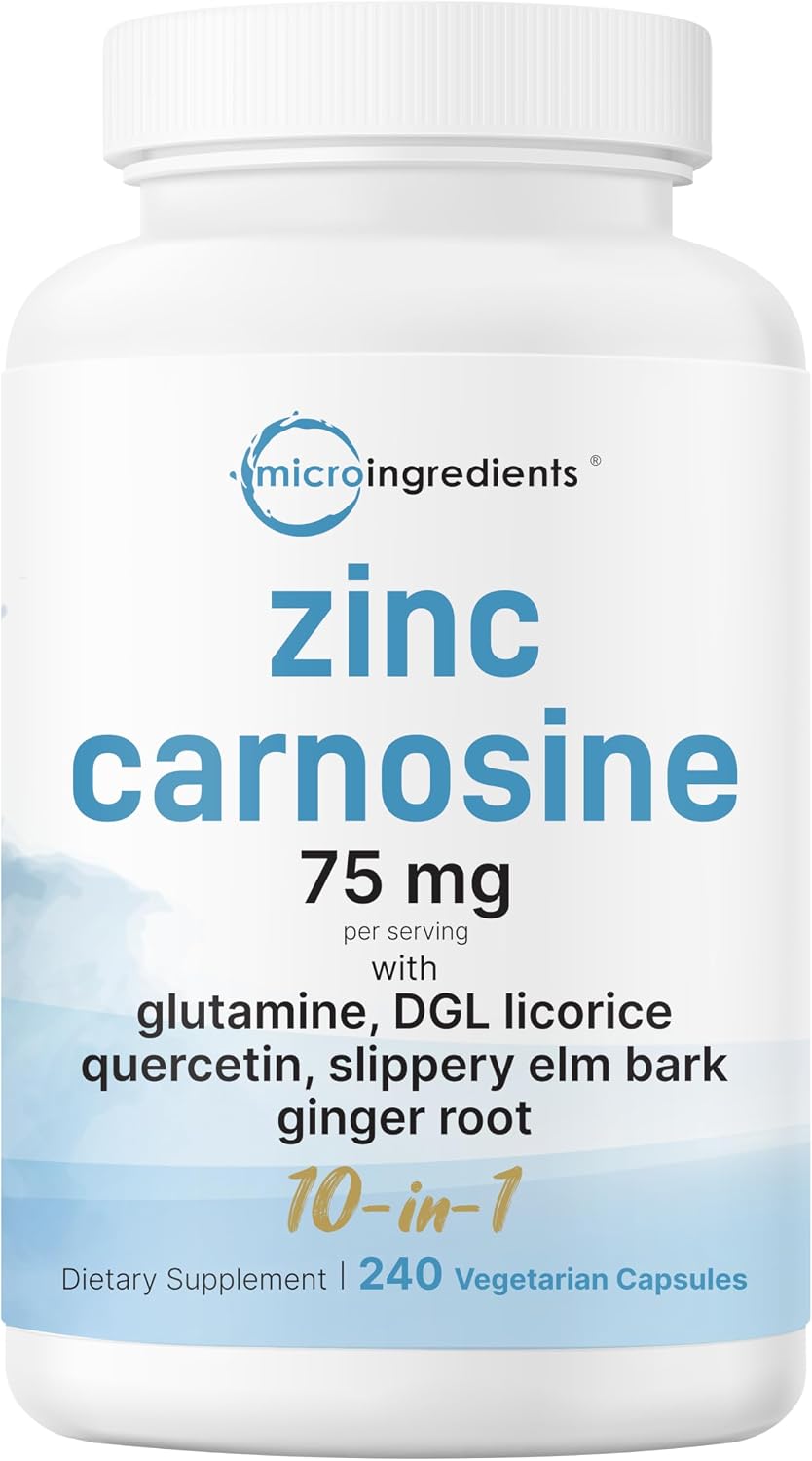 Detalle de Micro Ingredients Zinc Carnosine Capsules, 240 Count