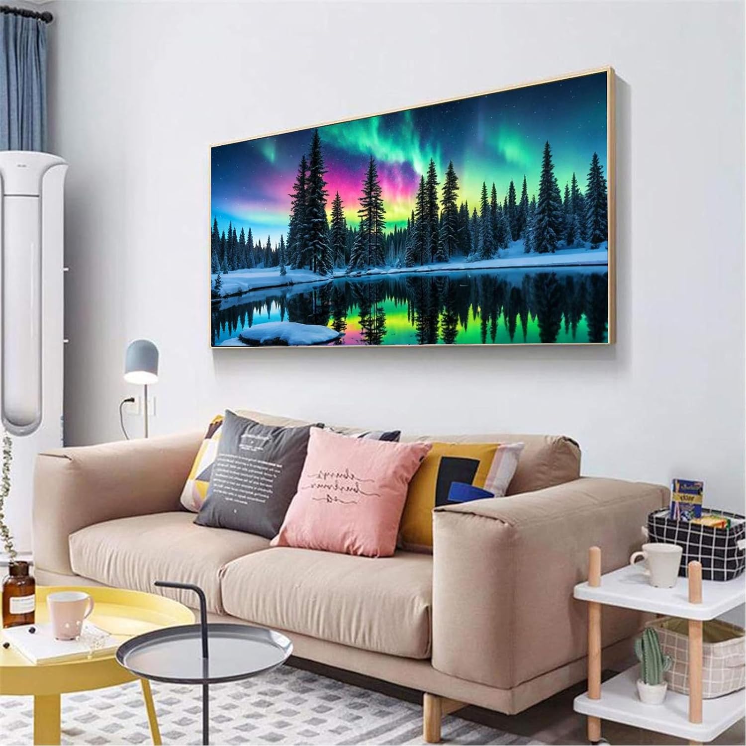 Detalle de Pujeknm 2er-Set Diamond Painting 30x60 cm – 5D Diamant Malerei Aurora