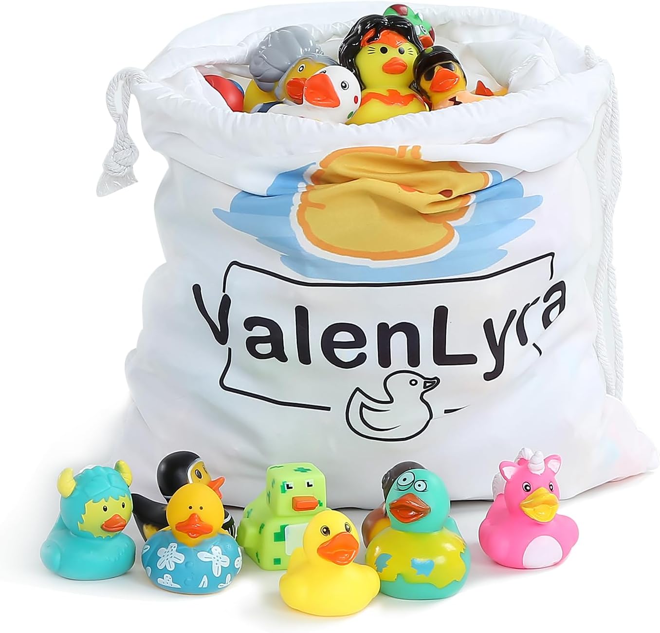 Detalle de ValenLyra 100-Pack Rubber Duck Set — 2.3" Bulk Floater Ducky Assortment