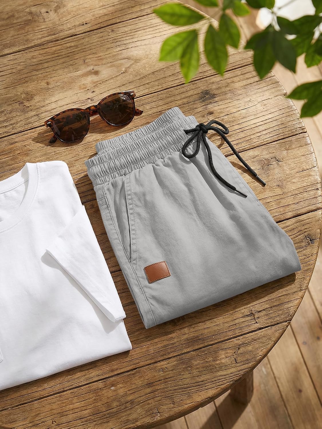 Thumbnail 5 de JMIERR Mens Casual Shorts - Cotton Drawstring Twill Golf Shorts