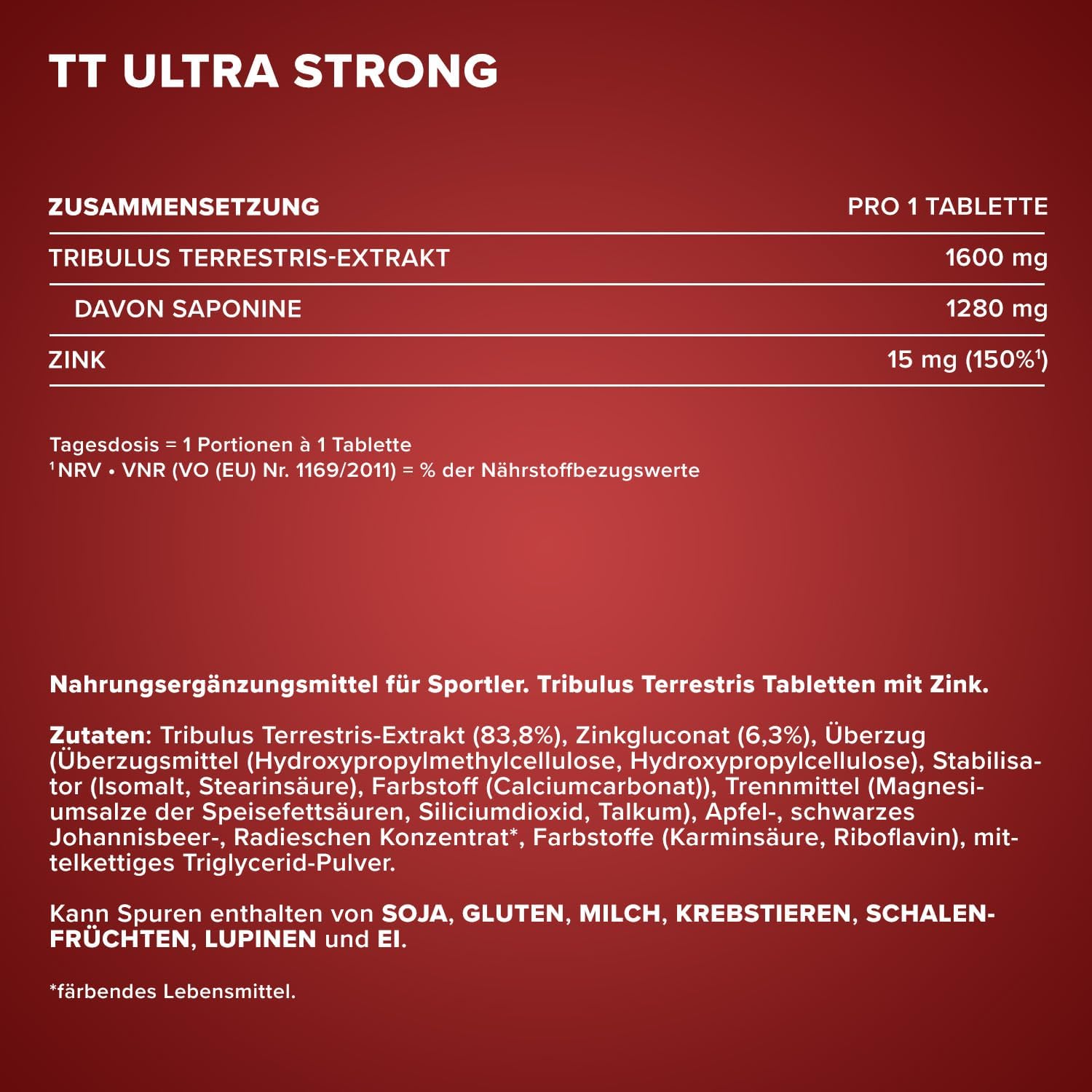 Detalle de IronMaxx TT Ultra Strong Tribulus Terrestris – 90 Tabletten, 1600 mg pro Tablette, inkl. Zink