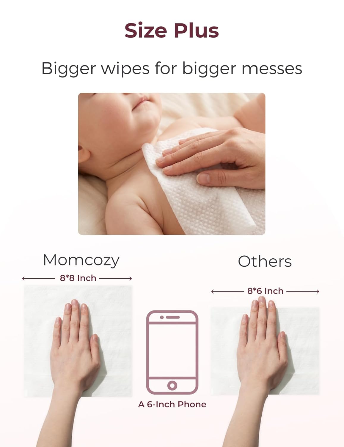 Thumbnail 3 de Momcozy Baby Wipes Extra Large 99% Water, Unscented & Hypoallergenic