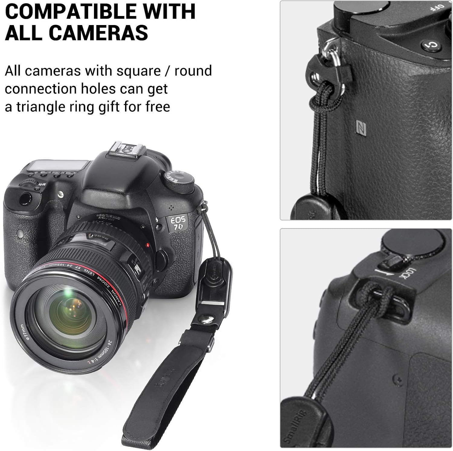 Thumbnail 1 de SMALLRIG Universal Camera Wrist Strap with 2 Quick Release Clips (PSW2398)
