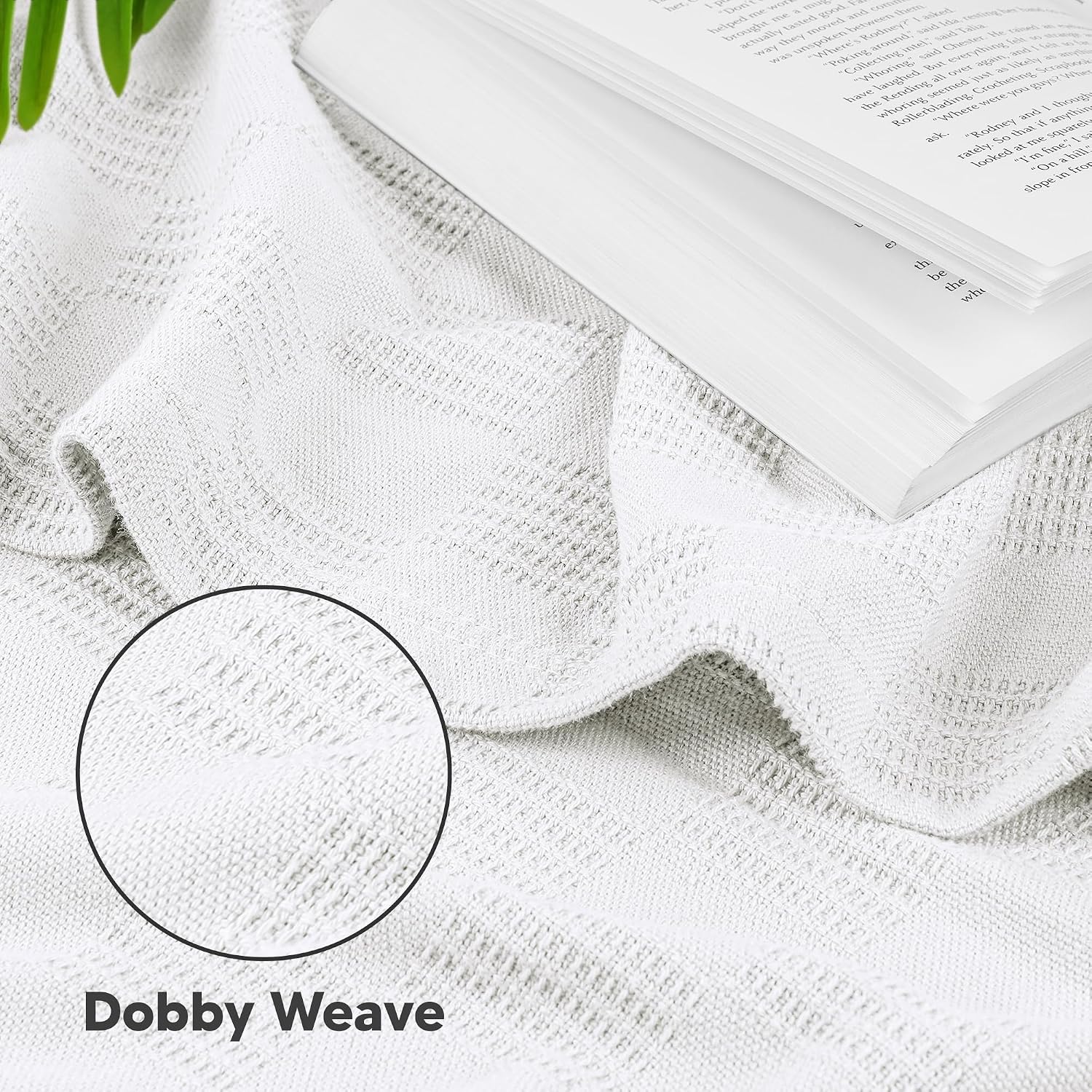 Detalle de Utopia Bedding 100% Cotton Thermal Blanket, White Twin, 90 x 72 Inches