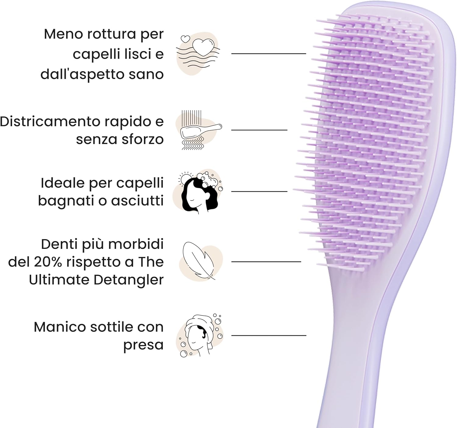 Thumbnail 4 de Tangle Teezer Fini e Fragili Ultimate Detangler – Spazzola delicata per capelli colorati, fini e sottili (Viola Ipnotico)