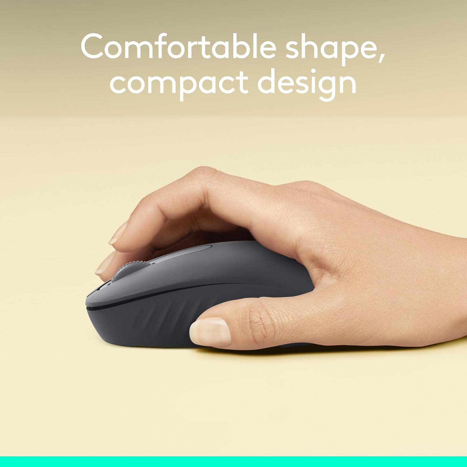 Detalle de Logitech M196 Compact Bluetooth Mouse, Graphite, Ambidextrous, Quiet Clicks