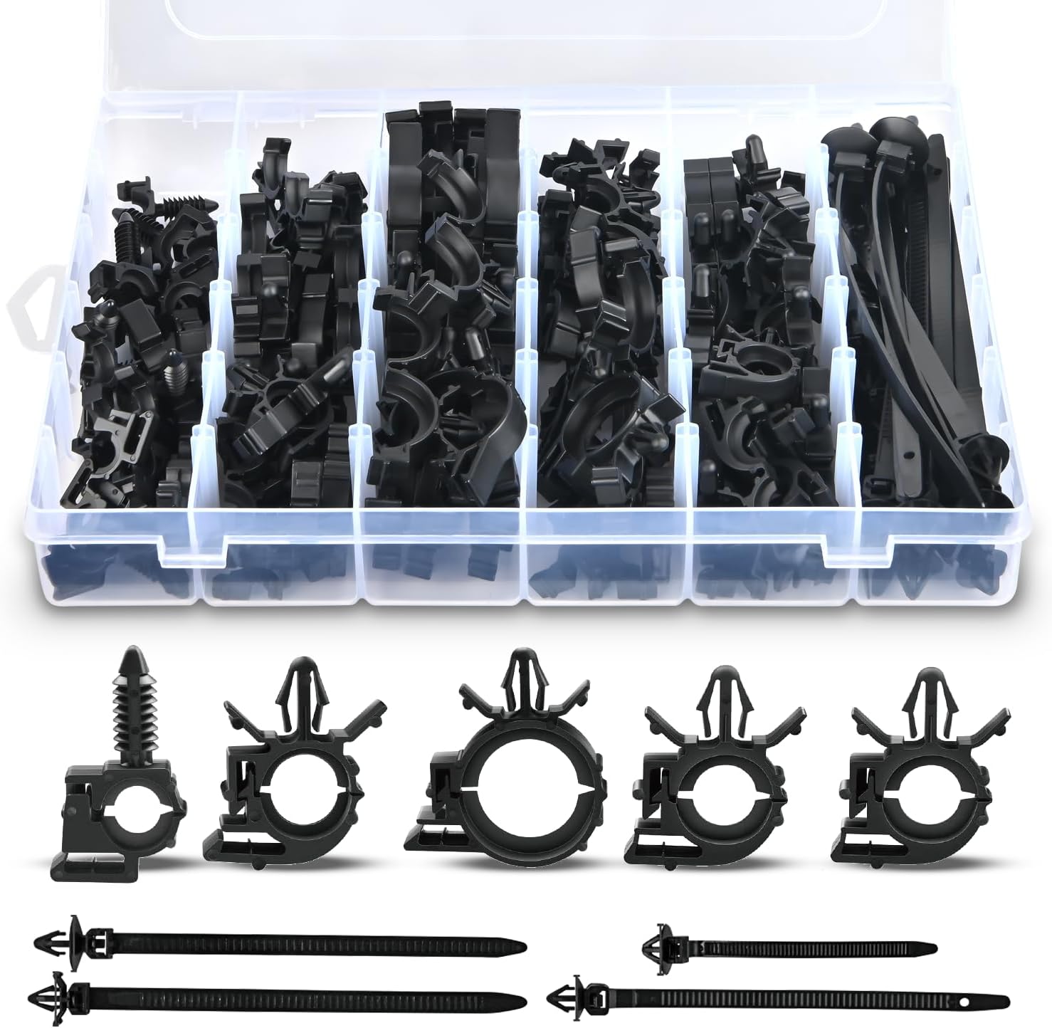Detalle 2 de GOOACC 130Pcs Wire Loom Clip Kit 130pcs