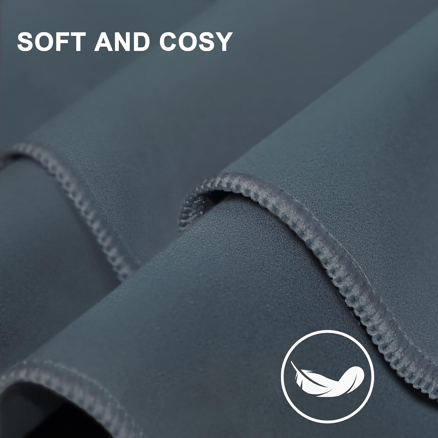 Detalle de Flaveano Microfibre Towel Travel Set of 3 (180x90cm, 80x40cm, 50x30cm) – Quick-drying, Dark Grey