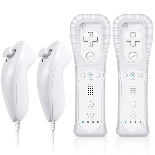 FASIGO Remote Controller with Nunchuck for Nintendo Wii/Wii U