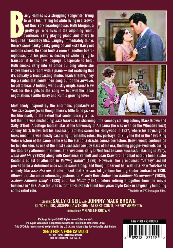 Detalle 2 de Jazz Heaven DVD, Pre-Code Comedy Starring Johnny Mack Brown and Sally O'Neil