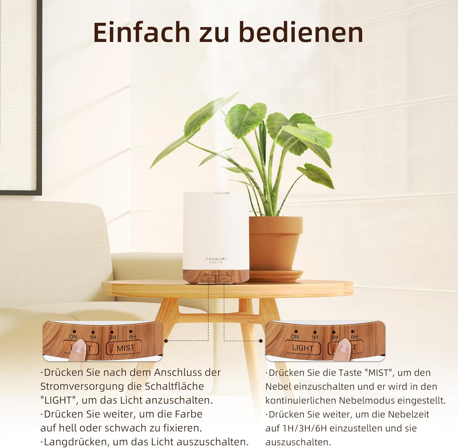 Thumbnail 4 de ASAKUKI Aroma Diffuser 5 in 1