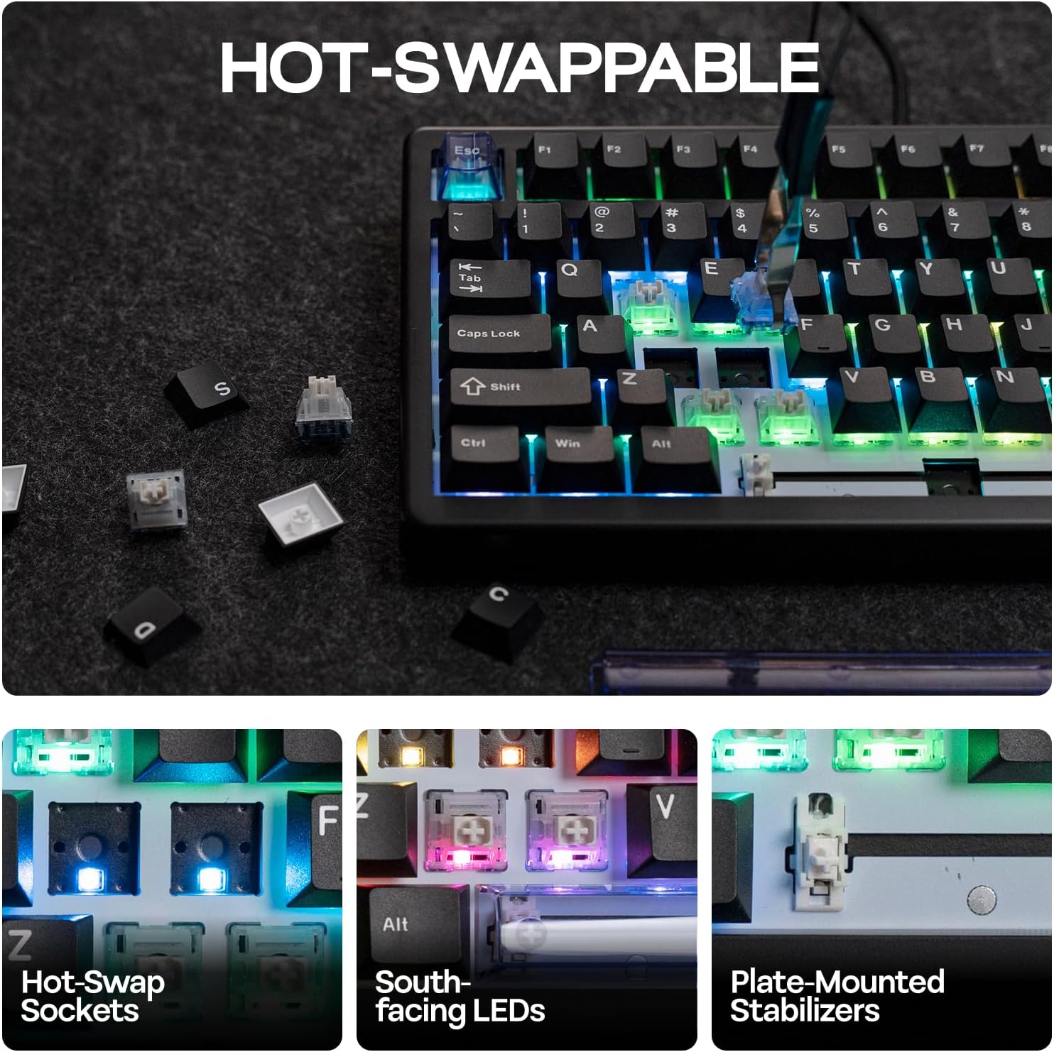 Thumbnail 6 de EPOMAKER HE80 tastiera da gioco 75% a effetto Hall con 8K polling e RGB hot-swap (magnetic linear)