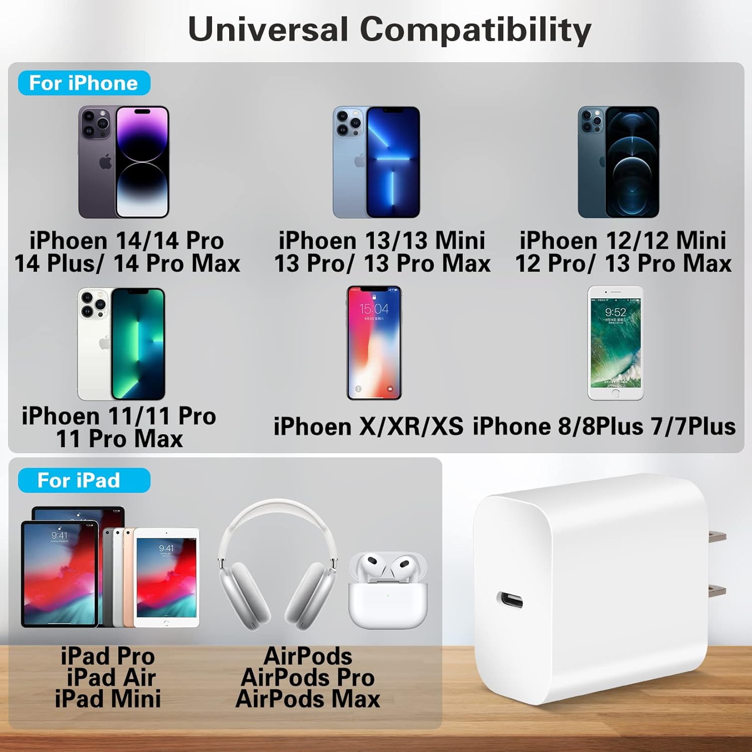 Detalle 2 de Apple 20W iPhone Fast Charger with 10ft USB‑C Cable