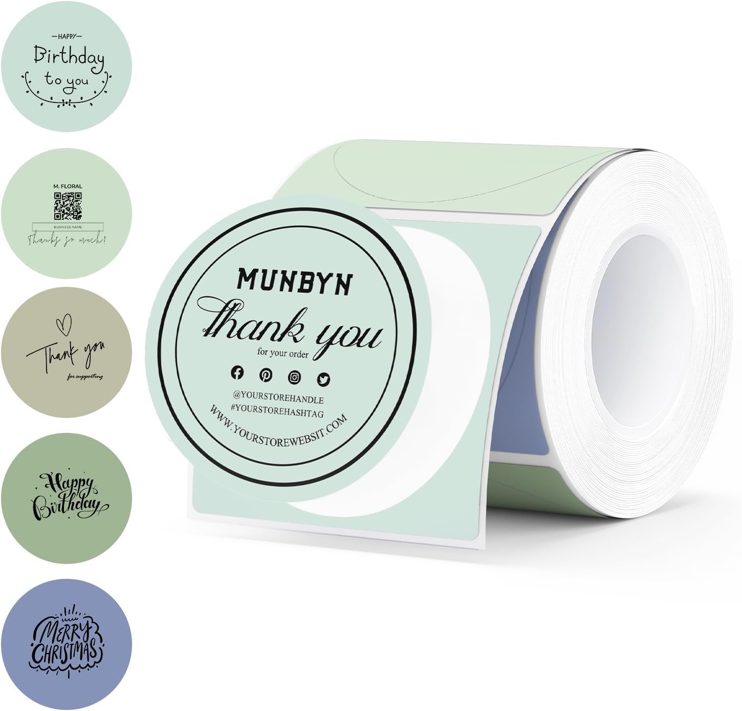 MUNBYN Etiquetas Térmicas Redondas 50 mm Morandi