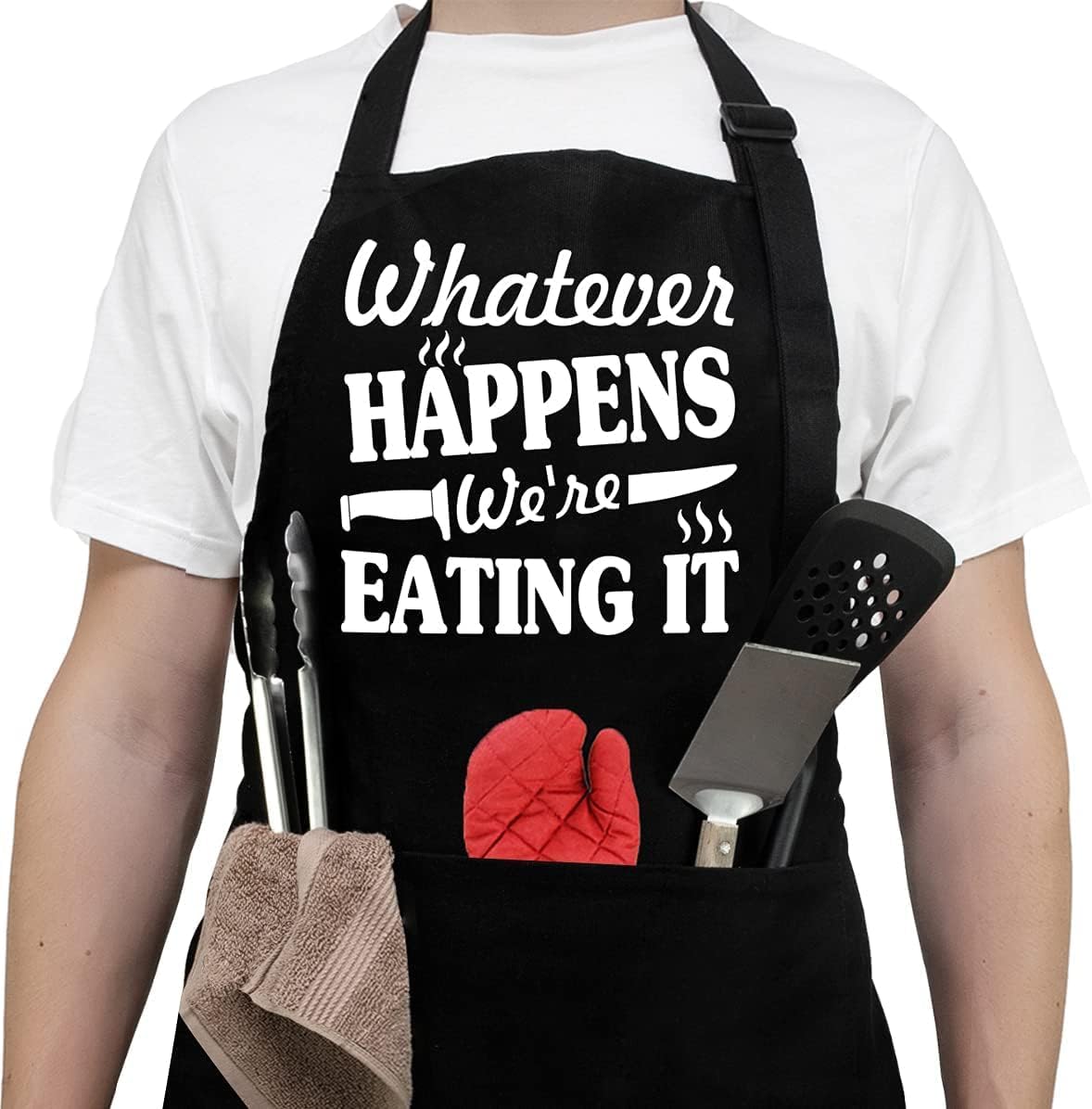 Detalle de Funny Husband Apron for Grilling and Cooking, with 3 Pockets