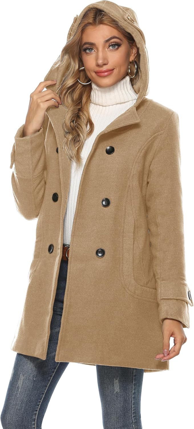 Detalle 2 de Tanming Wool Pea Coat with Hood