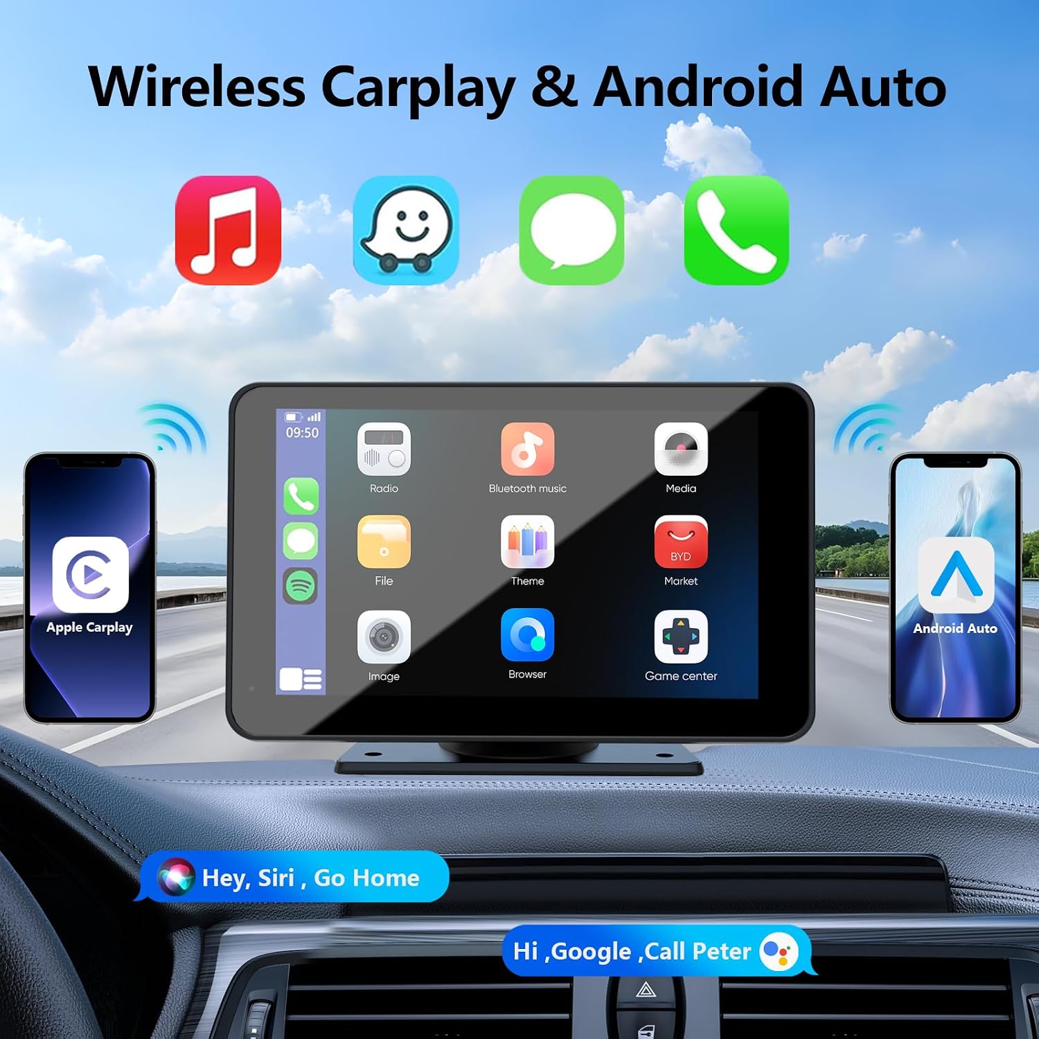 Detalle 2 de Portable Wireless 7" Car Stereo with CarPlay