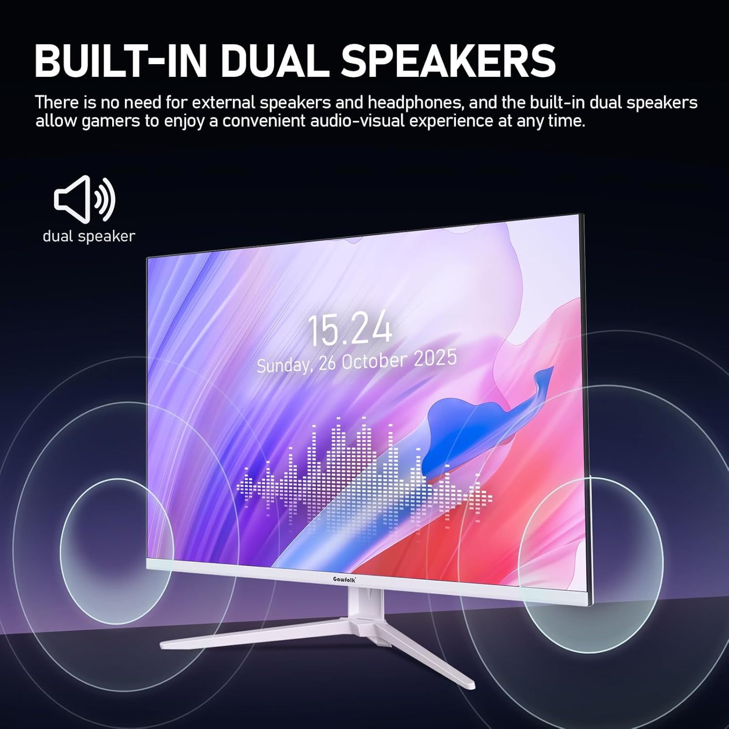 Thumbnail 3 de Gawfolk 28 inch UHD 4K IPS monitor with 3:2 aspect ratio, built-in speakers and Adaptive Sync (white)