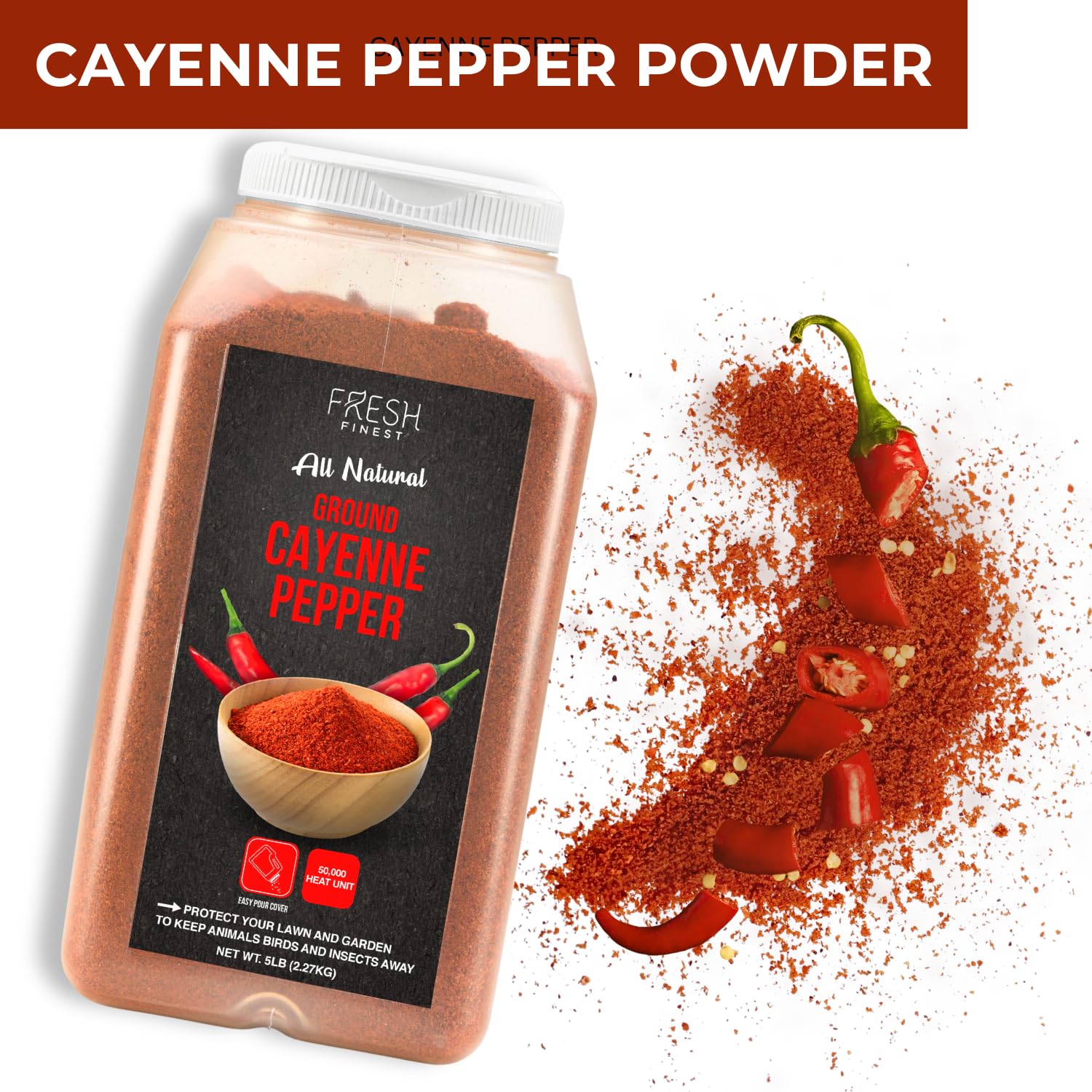 Detalle 2 de Fresh Finest Cayenne Pepper Powder, 5 lb Bulk, 50,000 SHU