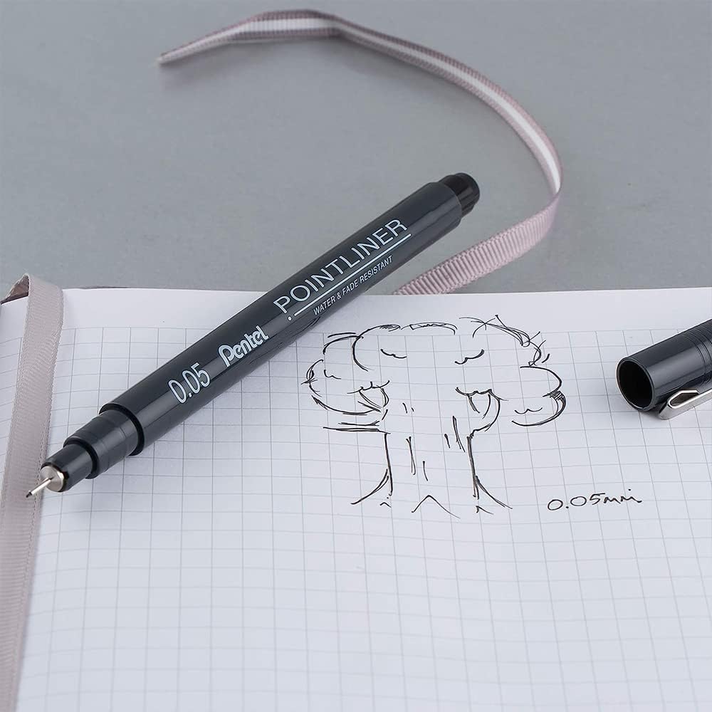 Detalle 2 de Pentel Pointliner S20P finelinerpennor, 8-pack med svart pigmentbläck