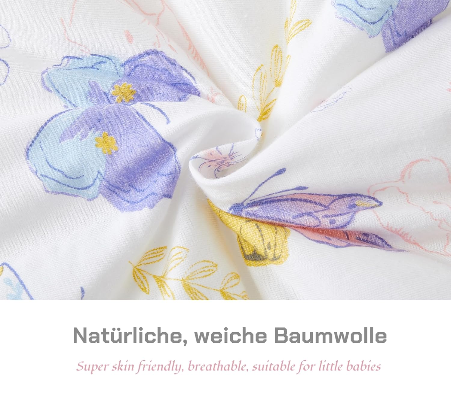 Thumbnail 5 de Teechodina Baby-Schlafsack mit Füßen im 2er-Set (2,5 Tog, Baumwolle) für Winter – ca. 100 cm / 110–120 cm